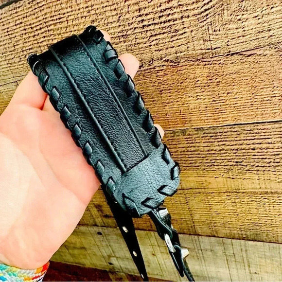 NWOT Motorcycle/Goth Style Fringed Studded Crossbody - Picture 6 of 9